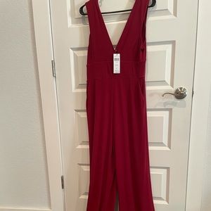 Bcbg pantsuit! Never worn! Red and silky